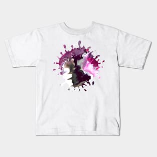 Swirl Pink/Gray Acrylic Pour Painting Kids T-Shirt